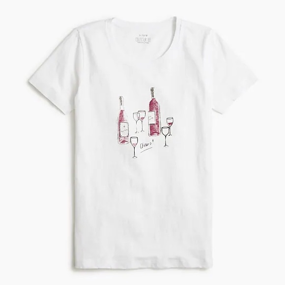 J.Crew Wine Bottles Collector Tee Graphic Short Sleeve T-Shirt Cheers! AZ085 NWT - Picture 3 of 12